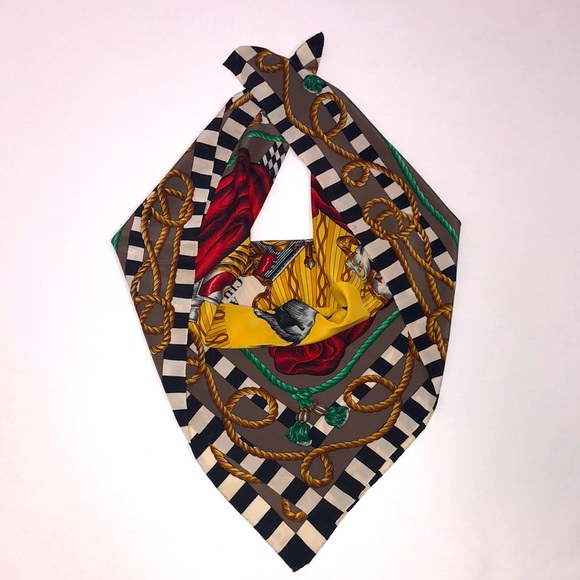 Asino Chi Legge silk square scarf 33”x33” - Picture 2 of 7